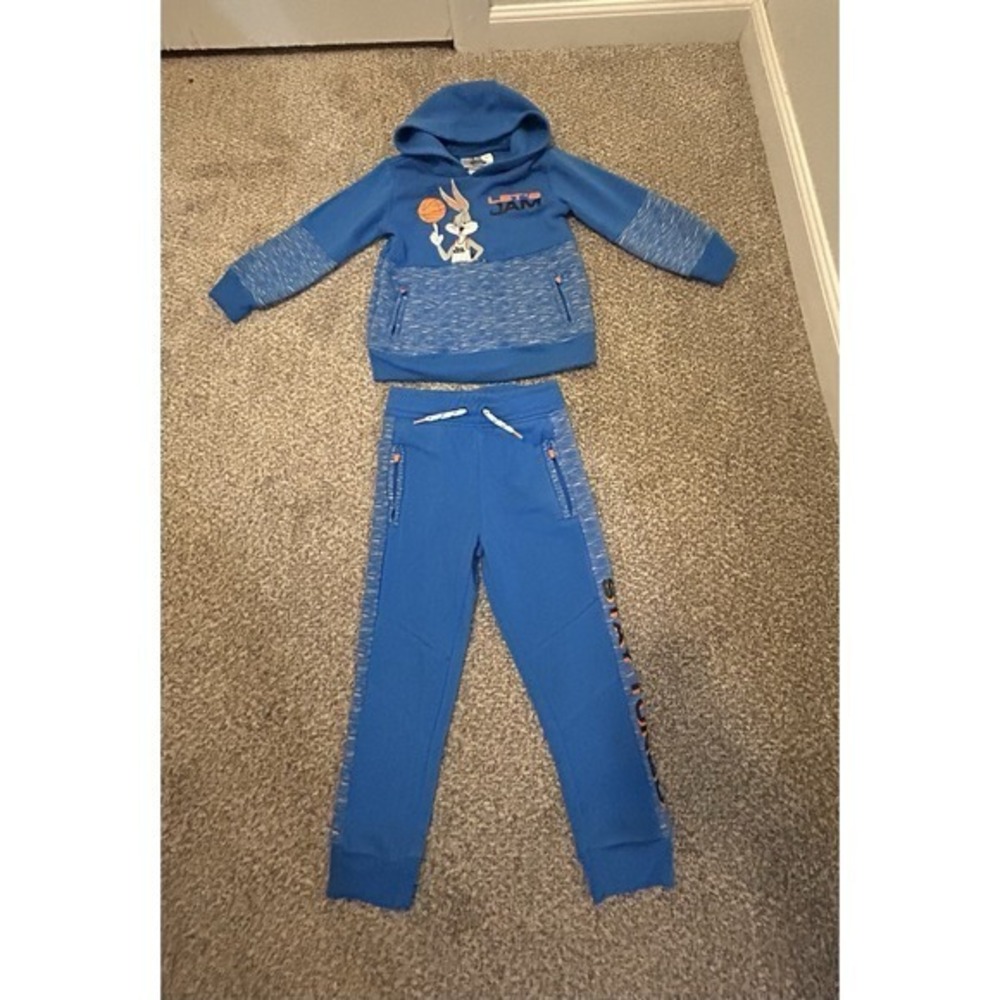 2-PC Space‎ Jam Boys Hoddie Pants Set Blue Kids 3T